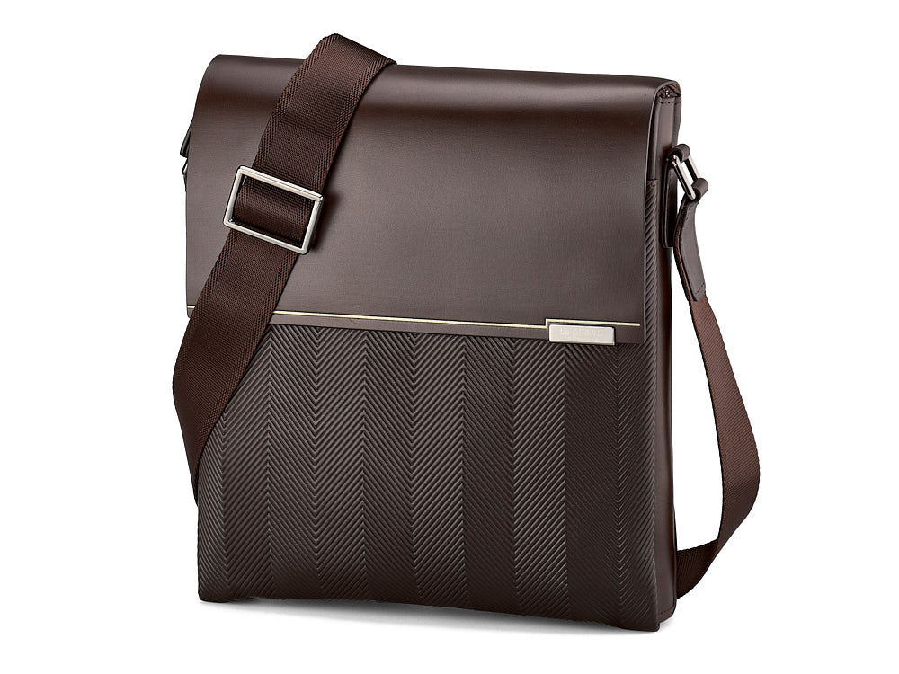 

Кожаная вертикальная мужская сумка LeGRAND collection 7176-3 Brown коричневая