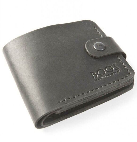 

Черный мужской кошелек ручной работы из кожи BOGZ Classic+ CH Black P3M5S6