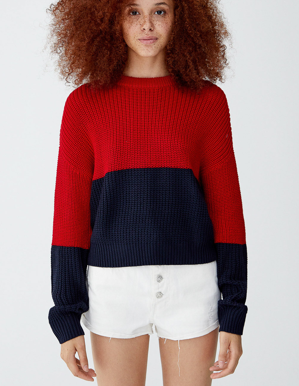 

Свитер PULL & BEAR Ж1052697 (9559/308/600) цвет красный-синий S