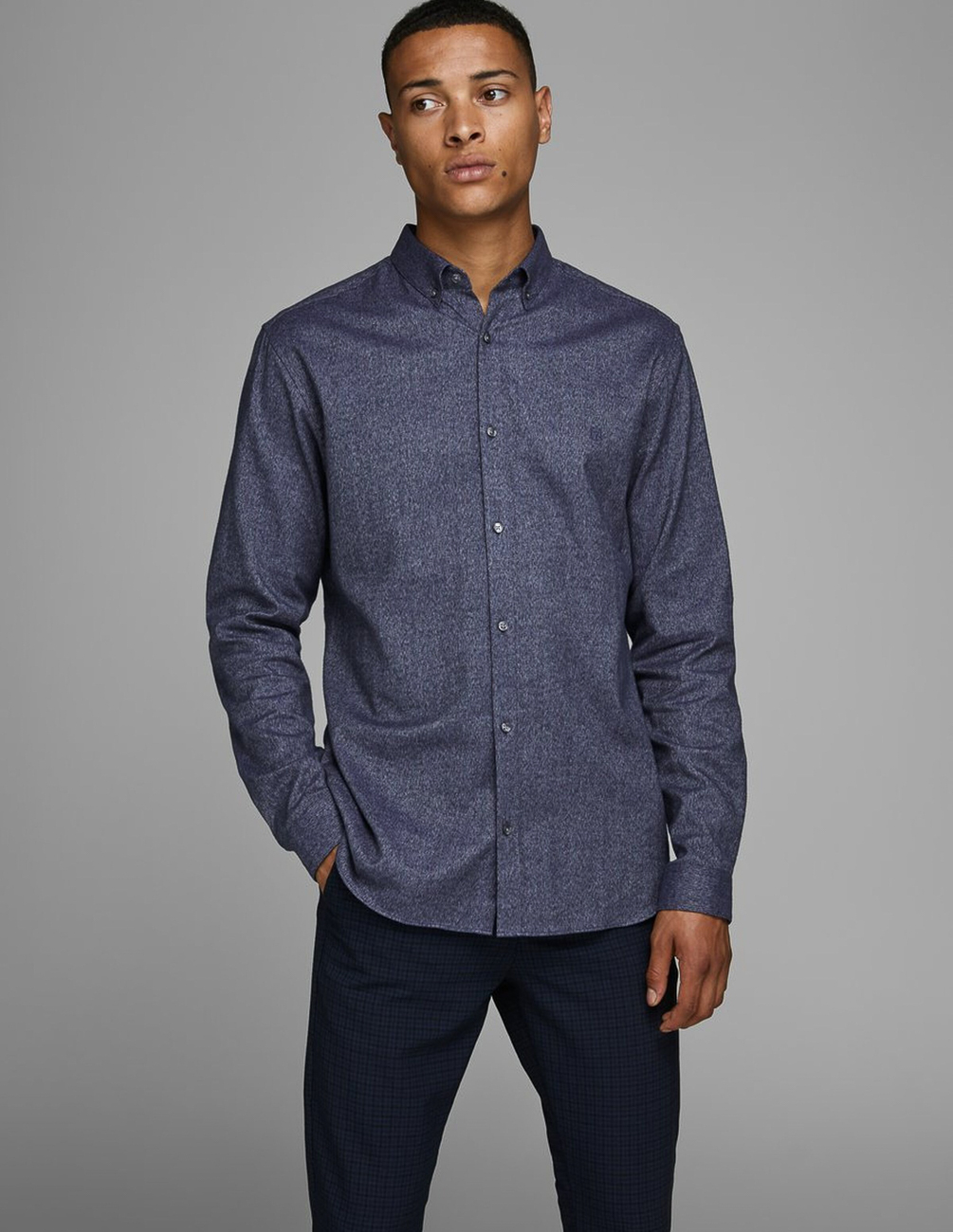 

Рубашка д/р JACK&JONES М0106157 цвет синий S