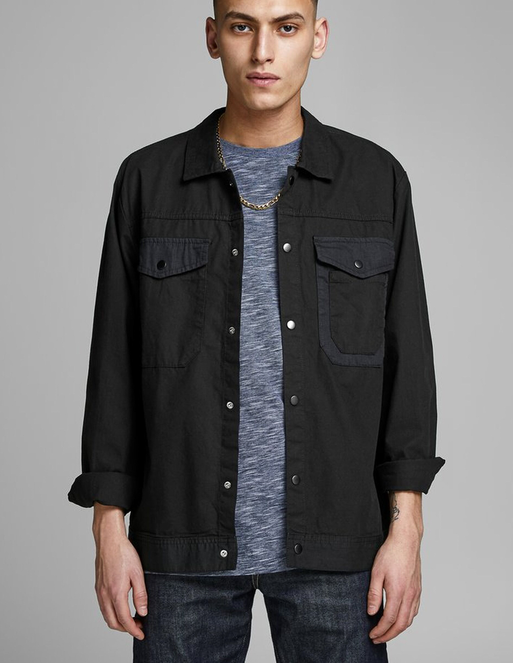 

Рубашка д/р JACK&JONES М0106261 цвет черный S