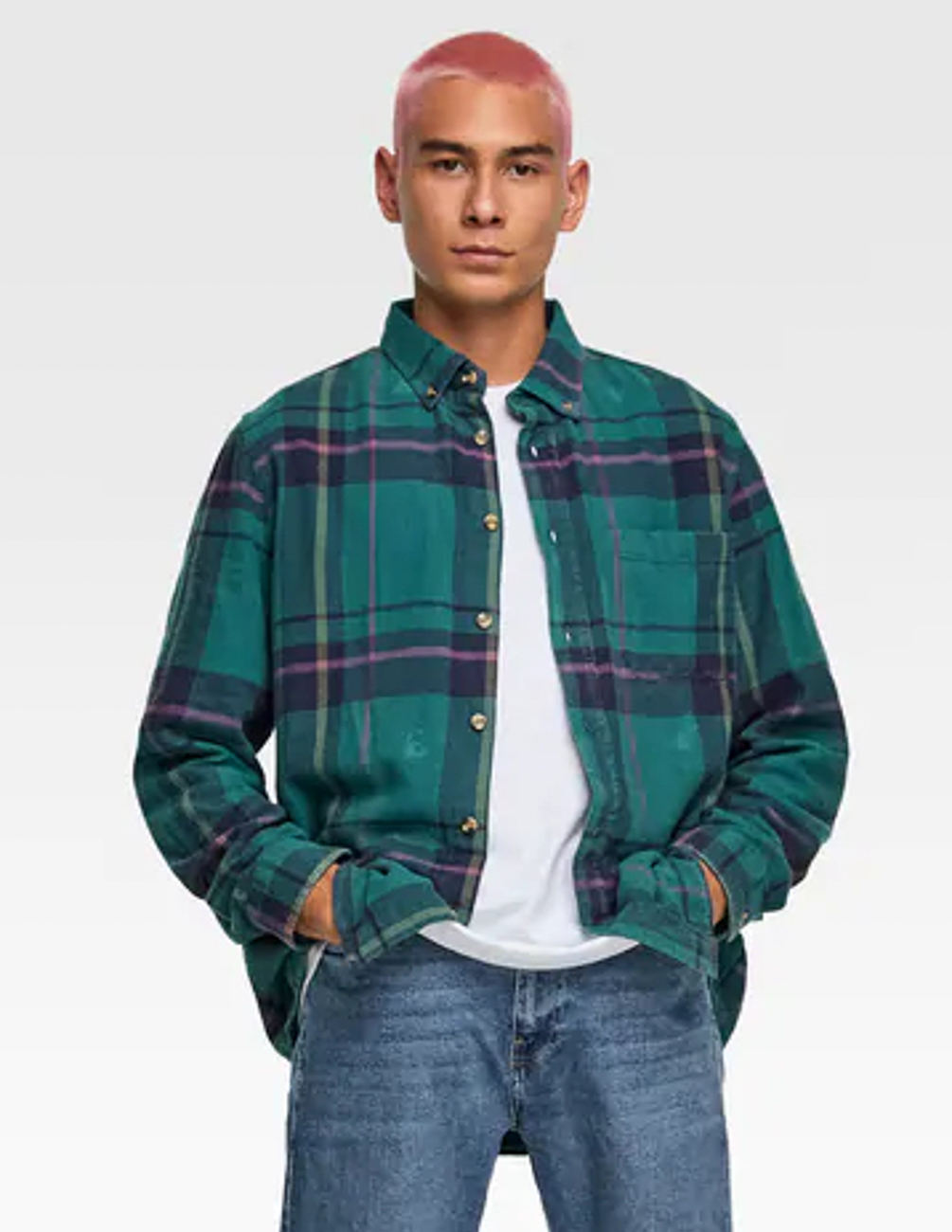 

Рубашка д/р Zara М0106665 (1821/300/903) цвет зеленый L