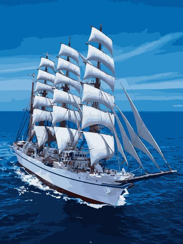 

Картина по номерам DIY Babylon корабль Белоснежный парусник (VK029) 30 х 40 см (130005)