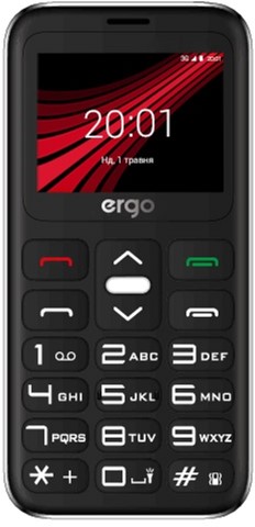 

Мобильный телефон Ergo F186 Solace Dual Sim Black