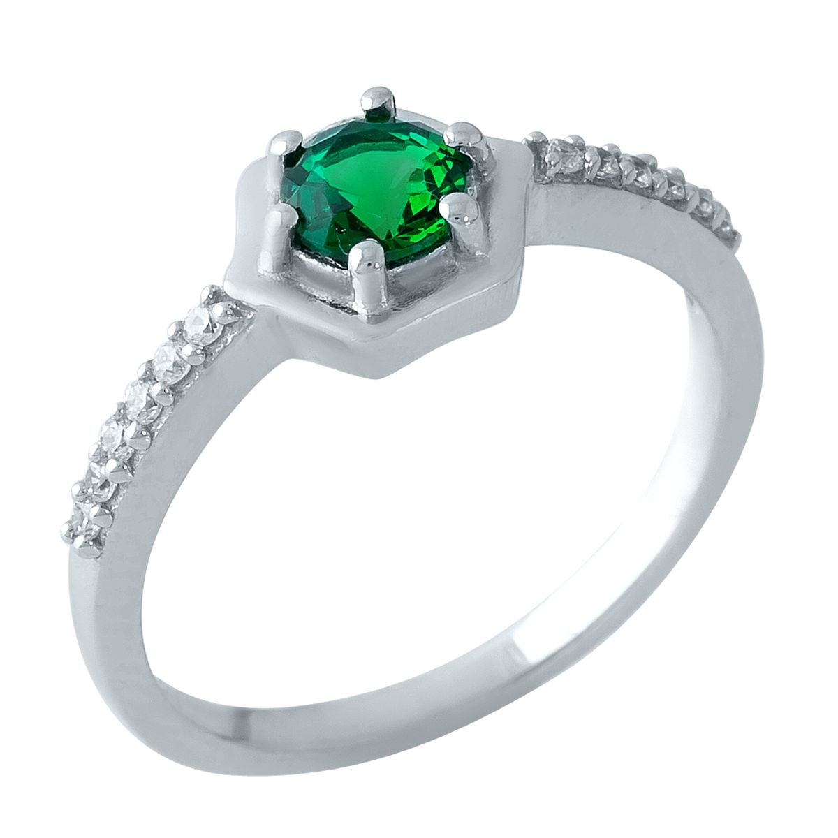 

Серебряное кольцо SilverBreeze с изумрудом nano 0.4ct 17 размер