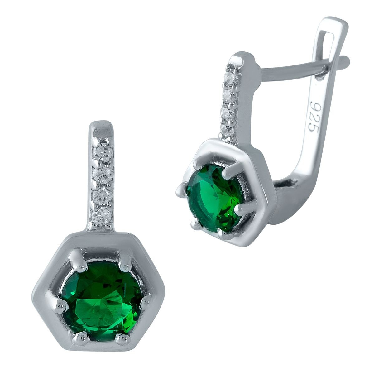 

Серебряные серьги SilverLine с изумрудом nano 0.763ct