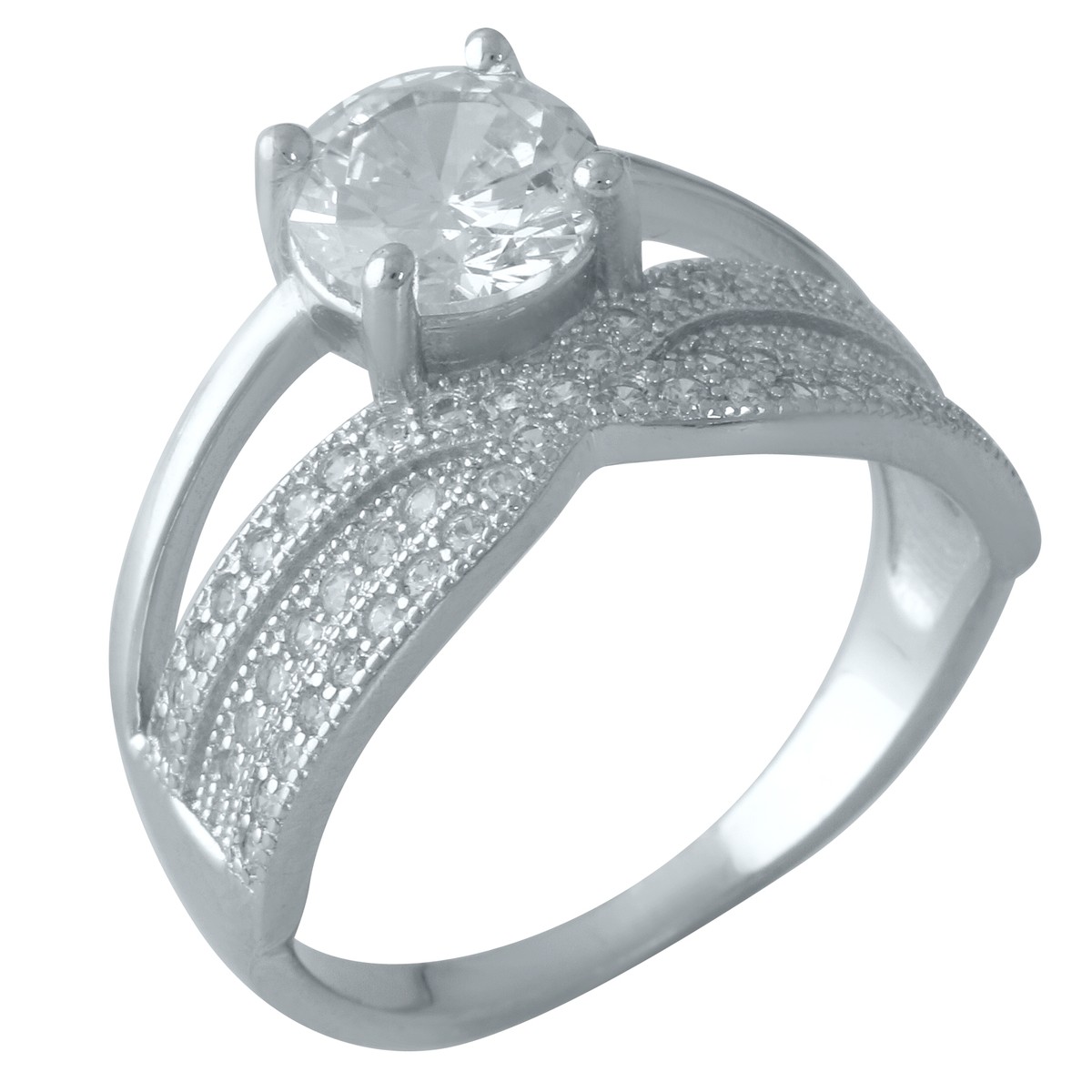 

Серебряное кольцо SilverLine с фианитами 17 размер