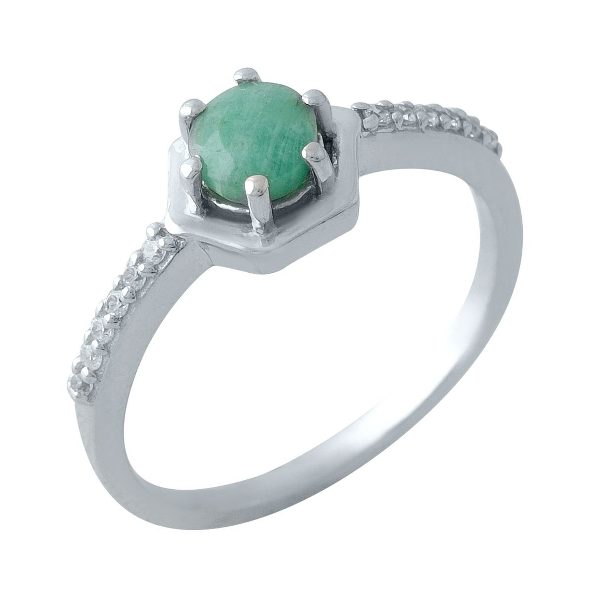 

Серебряное кольцо SilverBreeze с натуральным изумрудом 0.45ct 17 размер