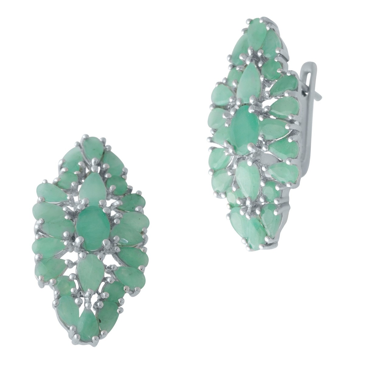 

Серебряные серьги SilverBreeze с натуральным изумрудом