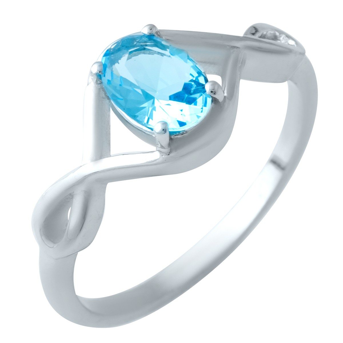 

Серебряное кольцо SilverBreeze с аквамарином nano 18 размер