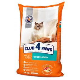

Клуб 4 лапы Club 4 Paws Sterilised Urinary Hairboll коты 14кг