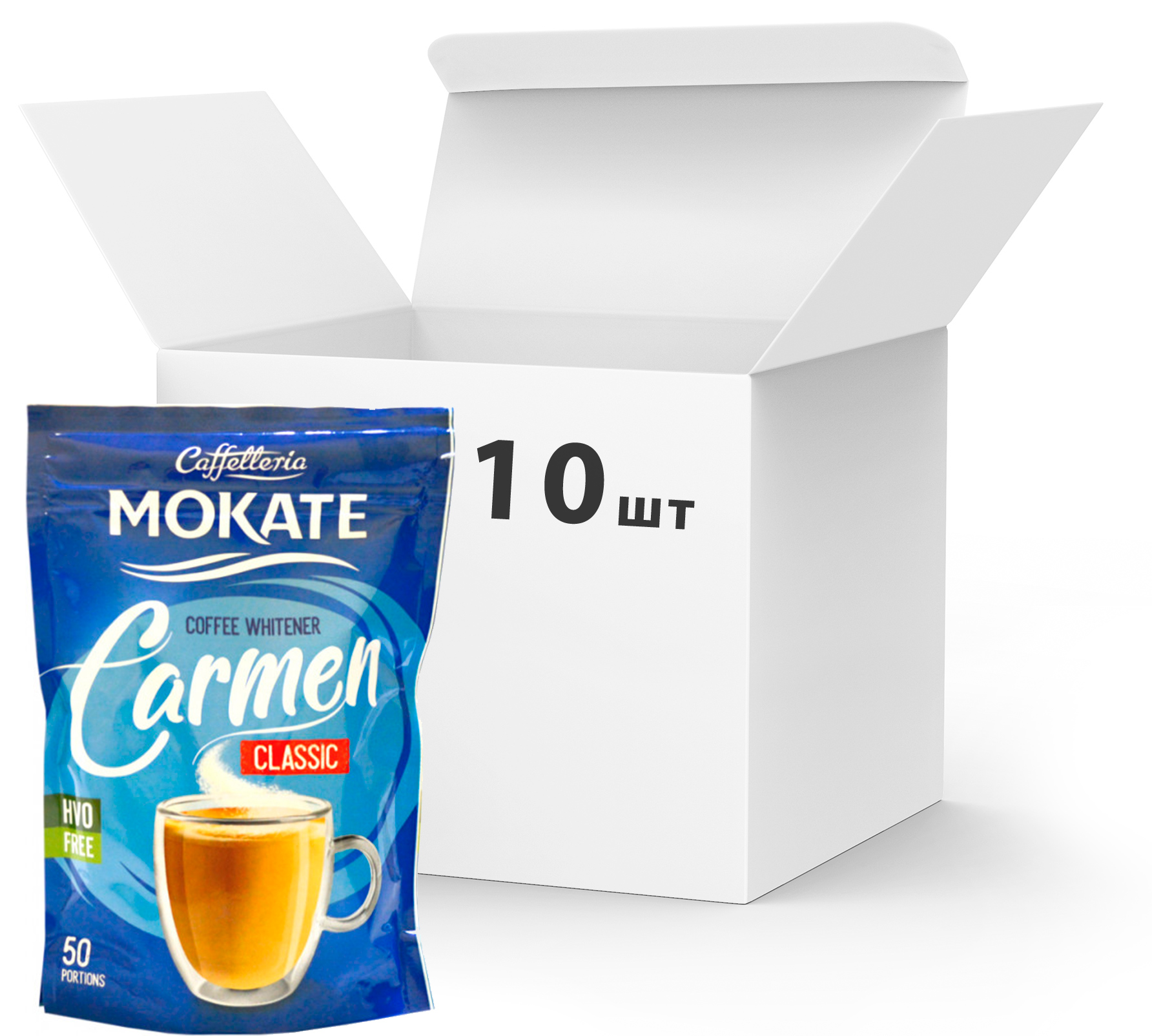 Акція на Упаковка сухих сливок Mokate Coffee Creamer Сarmen Classic 10 шт по 200 г (5902891280675) від Rozetka UA