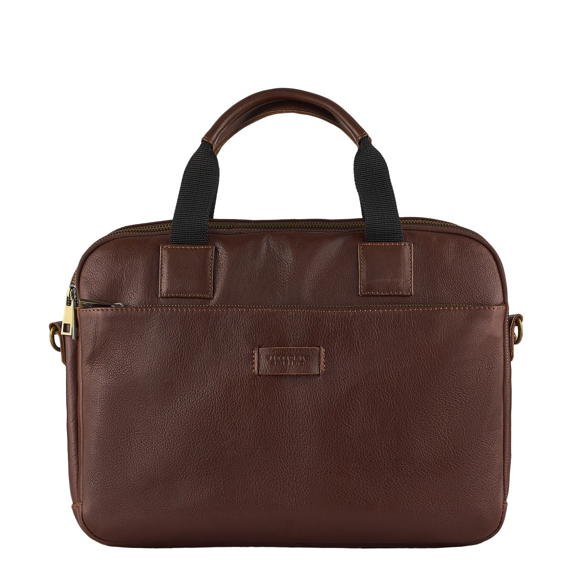 

Сумка портфель из натуральной кожи конг VS dark brown, 34х25х8 (VS008-1)