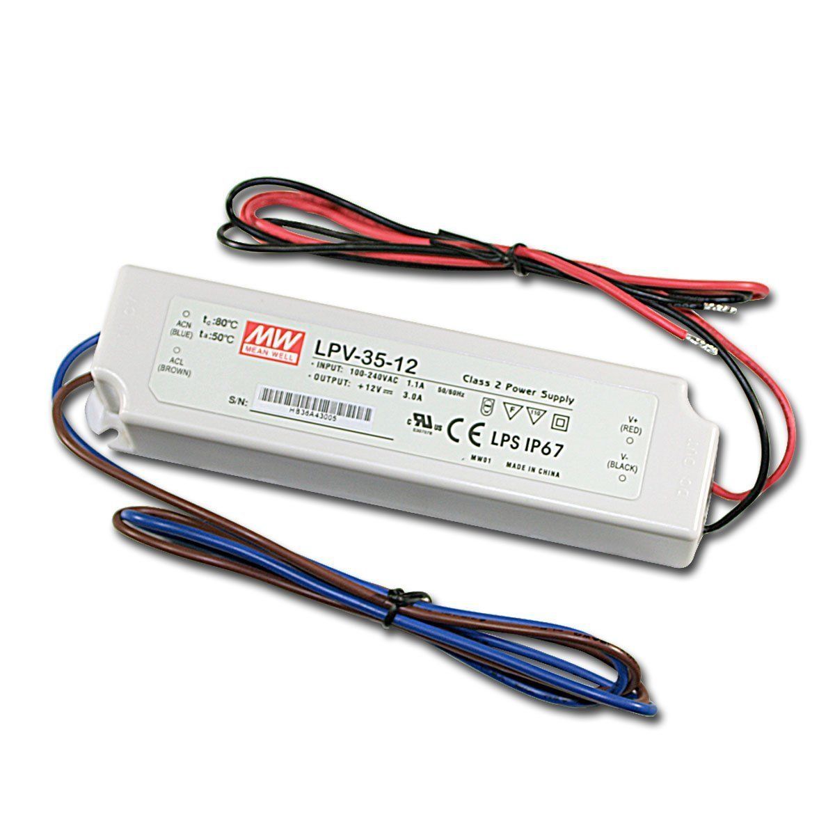 

Блок питания импульсный Mean Well 36W 12V (IP67, 3A) PRO
