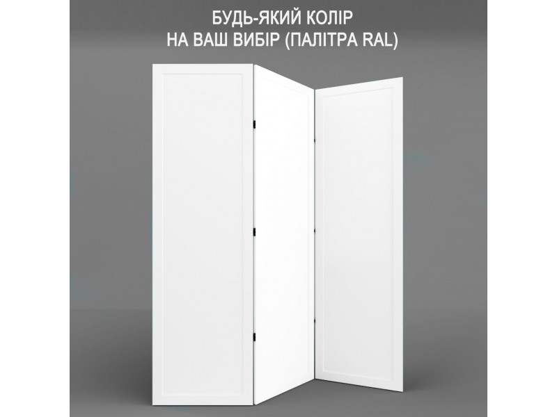 

Ширма ДекоДім Економ на 3 секції 150х170 см, будь-який колір RAL (EF11-09)