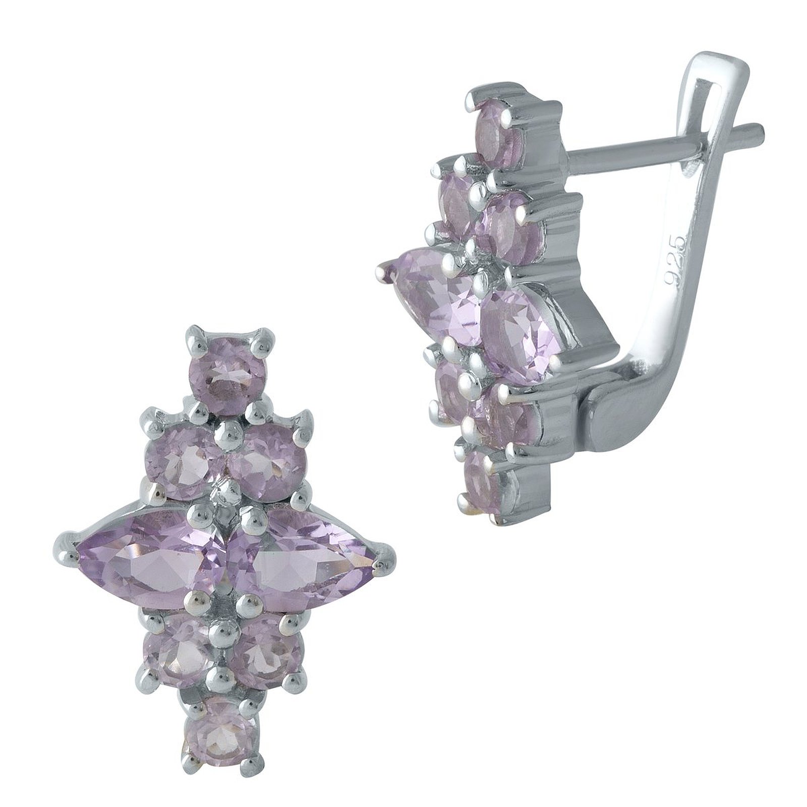 Серьги из серебра с аметистами 1700379 – в интернет-магазине ROZETKA ...