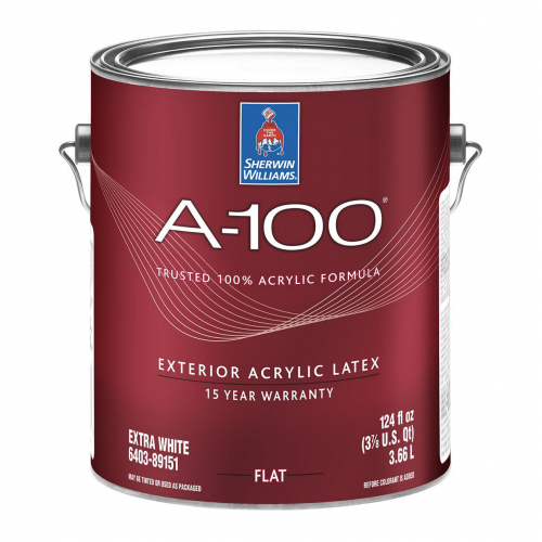 

Краска фасадная акриловая Sherwin-Williams A-100 Exterior Flat Extra White, глубокоматовая белая