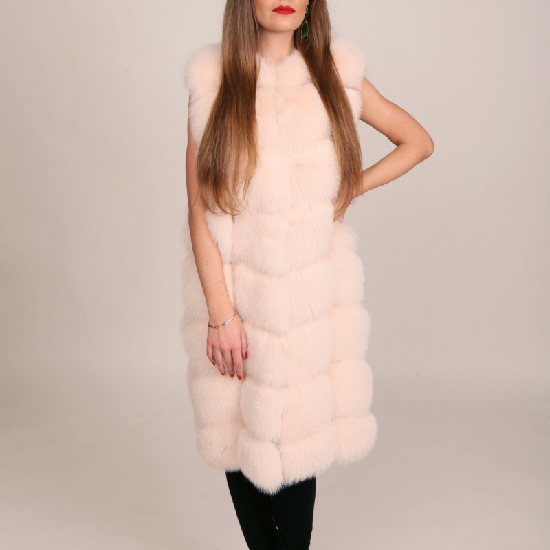 

Жилет из меха песца Miss Lora Ромбы One Size Пудра (8706)