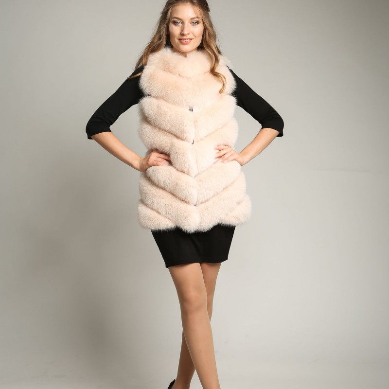 

Жилет из меха песца Miss Lora Елка One Size Пудра (2160)