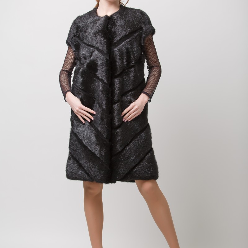 

Жилет из меха нутрия Miss Lora Модерн 1 One Size Черный (8878)