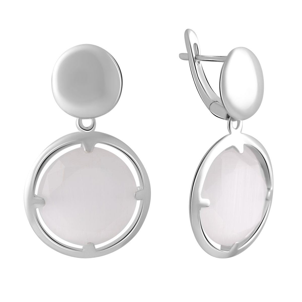 

Серебряные серьги SilverAlex с кошачим глазом
