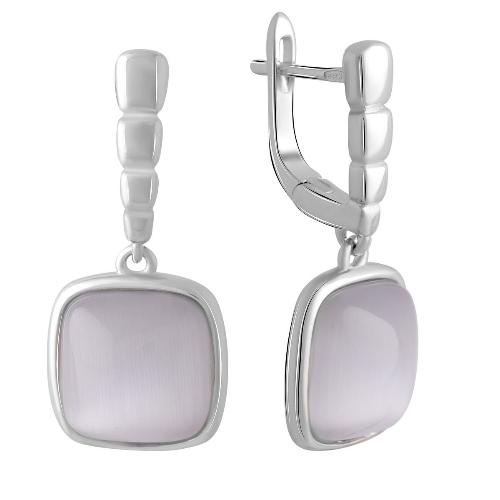 

Серебряные серьги SilverAlex с кошачим глазом