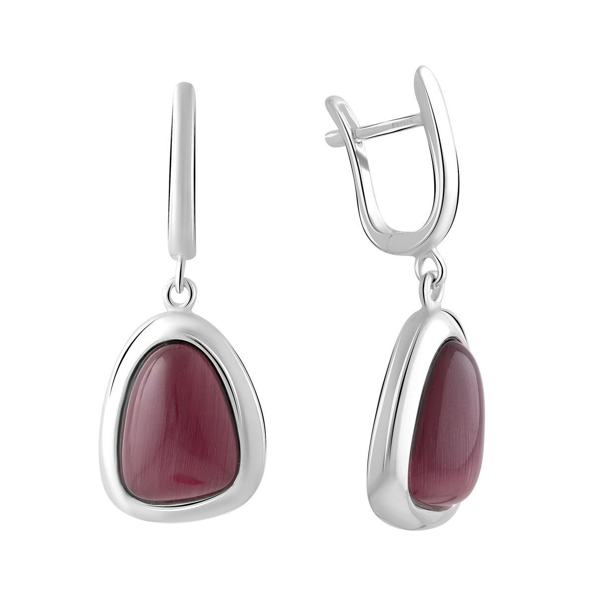 

Серебряные серьги SilverAlex с кошачим глазом