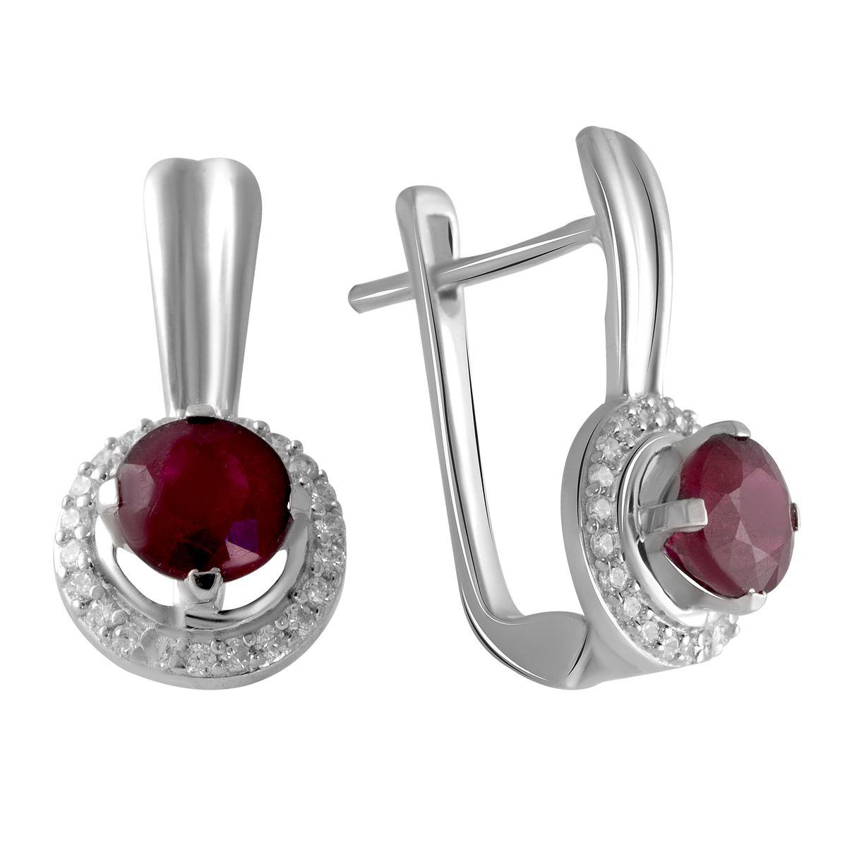 

Серебряные серьги SilverAlex с натуральным рубином