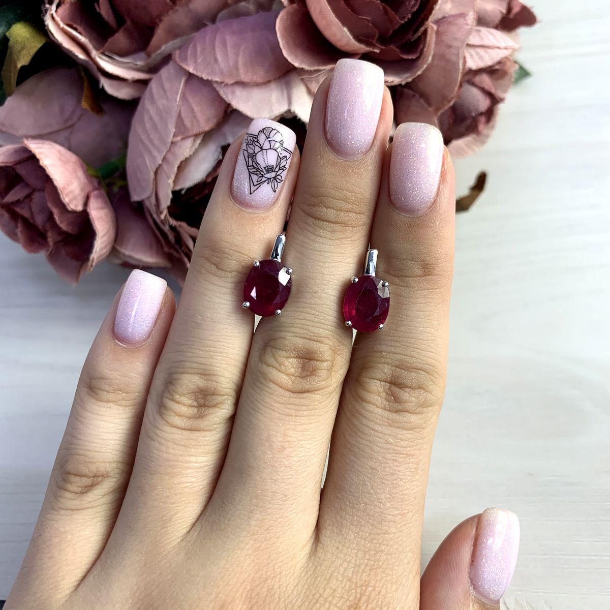 

Серебряные серьги SilverAlex с натуральным рубином