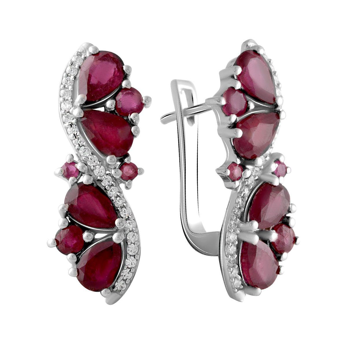

Серебряные серьги SilverAlex с натуральным рубином