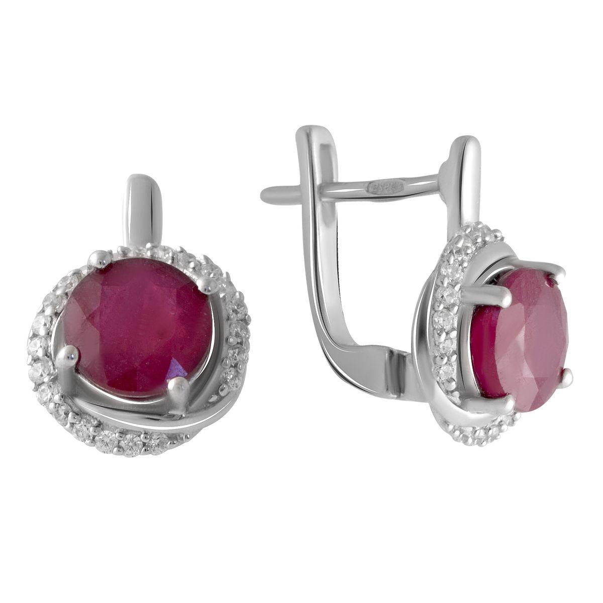 

Серебряные серьги SilverAlex с натуральным рубином