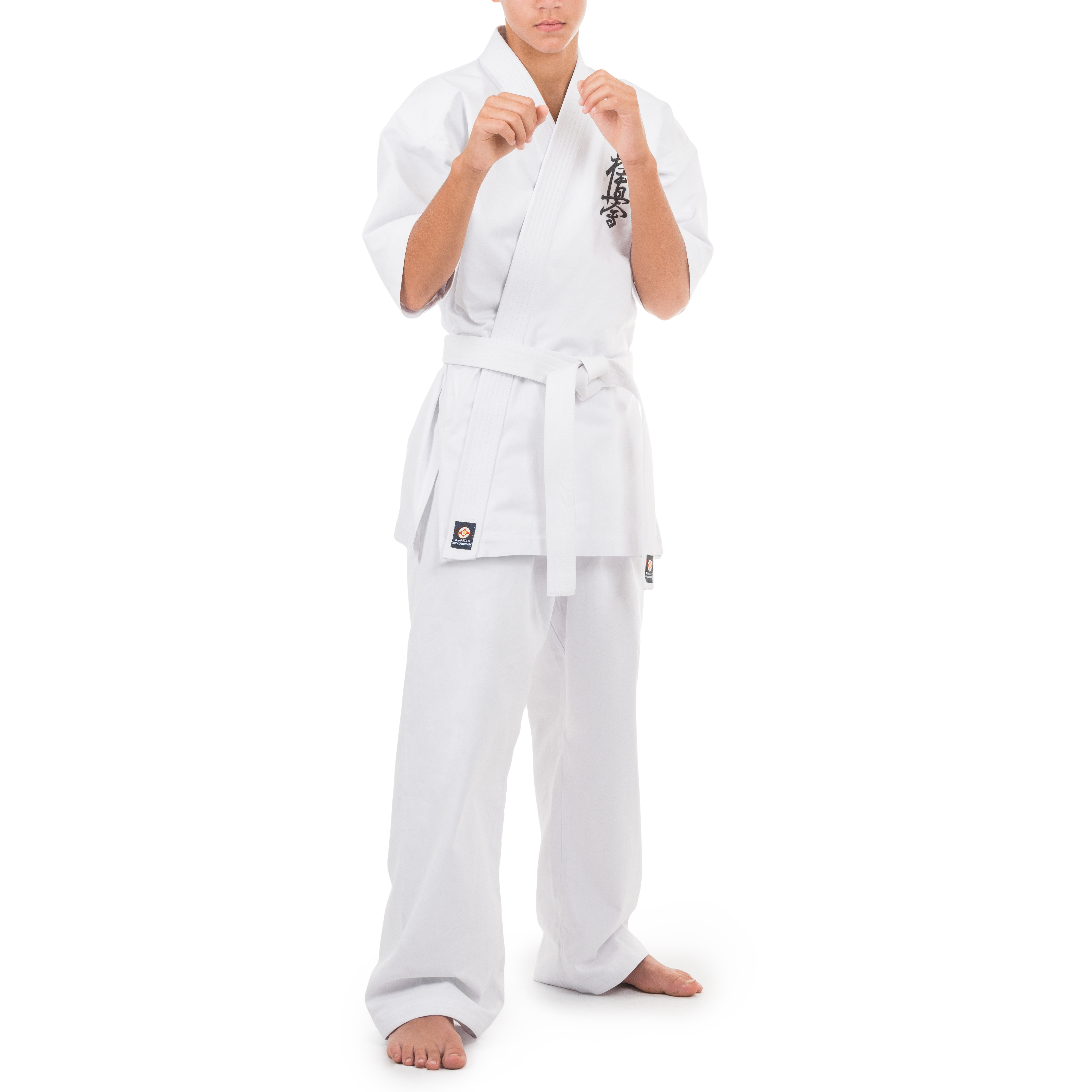 

Кимоно для киокушин карате Kyokushin Professional Gi 10 oz на рост 140-148см с синим поясом