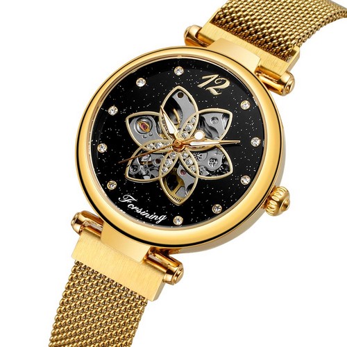 

Женские наручные часы Forsining 1171 Gold-Black