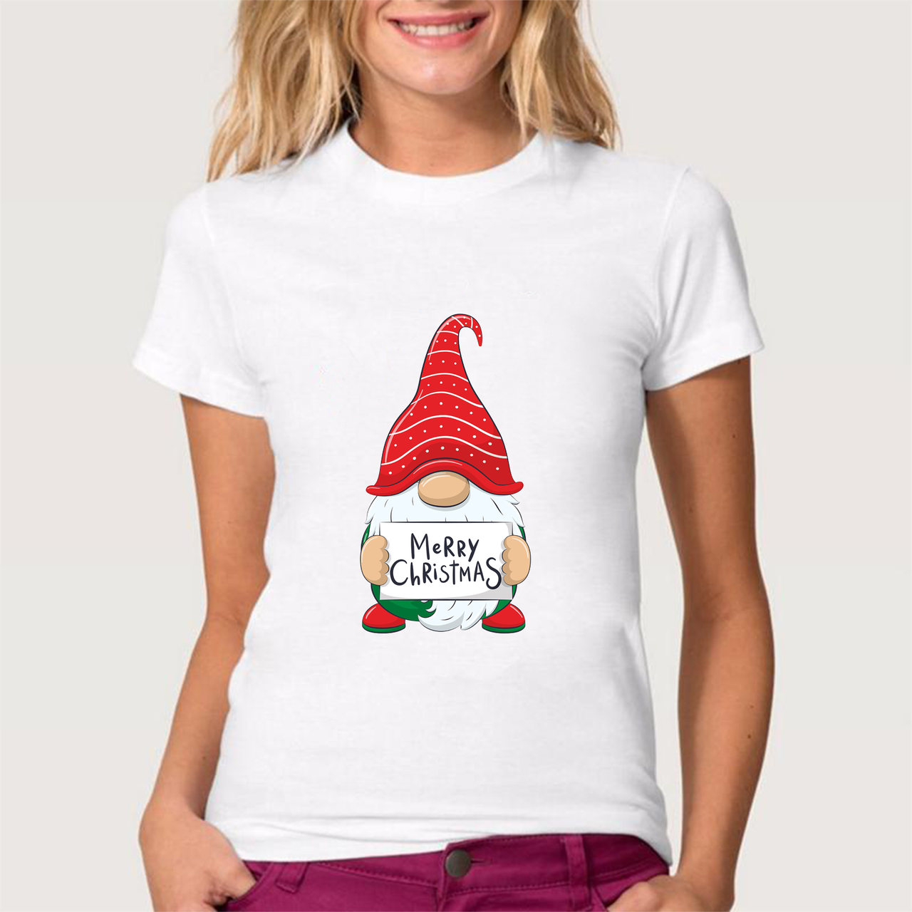 

Футболка женская JHK T-Shirt с принтом "Merry Christmas" L белая