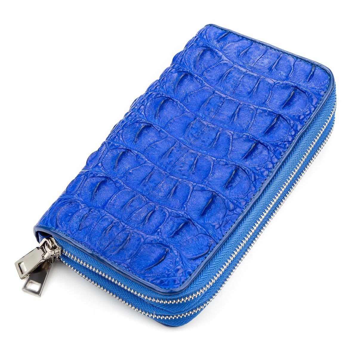

Клатч женский CROCODILE LEATHER 18161 из натуральной кожи крокодила Синий CROCODILE LEATHER большие Синий