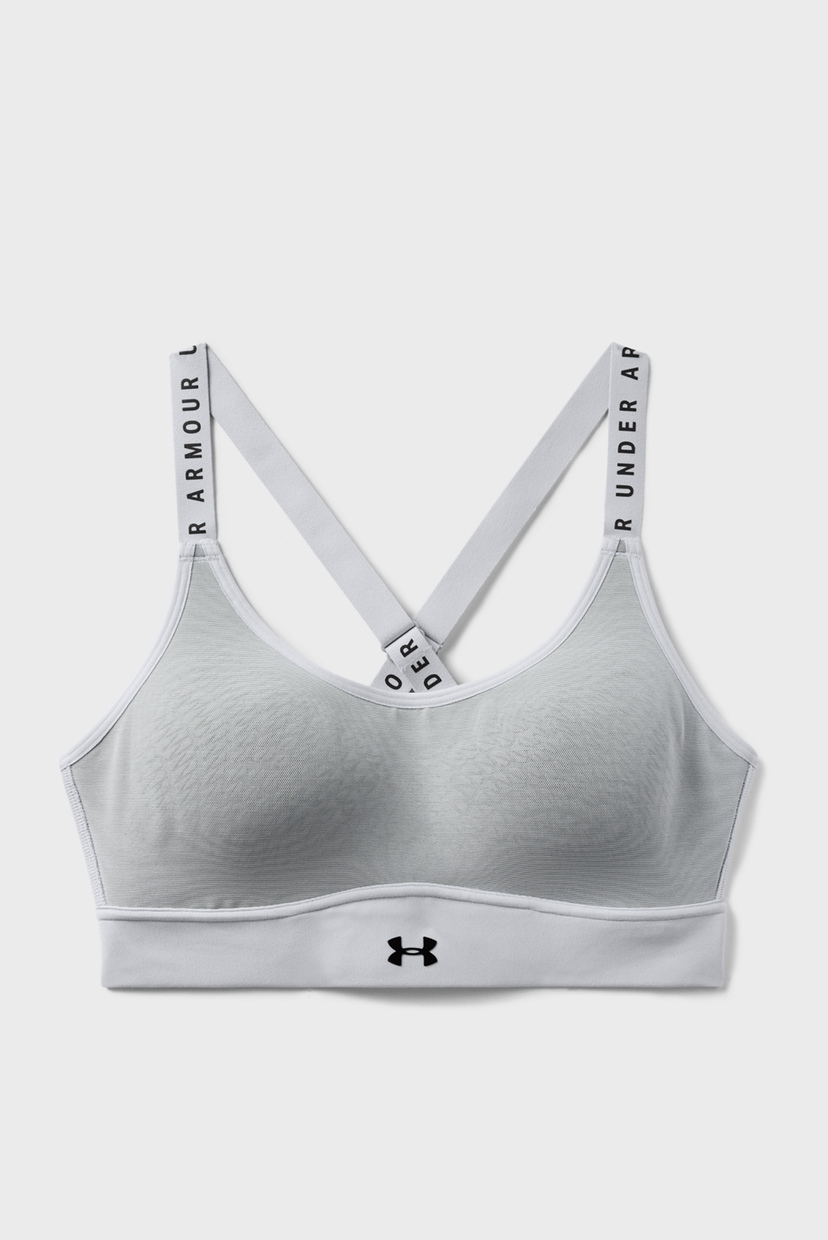 

Женское серое спортивное бра Infinity Covered Low Under Armour SM 1351990-014