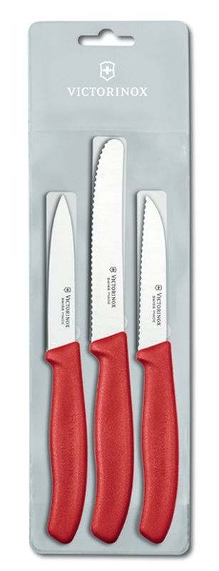 

Кухонный набор Victorinox SwissClassic Paring Set 3 ножа с красной ручкой (8,8,11см) (67111.3)