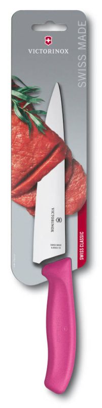 

Кухонный нож Victorinox SwissClassic Carving 19см с розовой ручкой (блистер) (68006.19L5B)