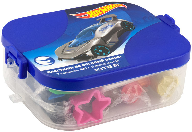 

Пластилин KITE Hot Wheels HW19-080 в пластиковом боксе, 7 цветов + 8 инструментов