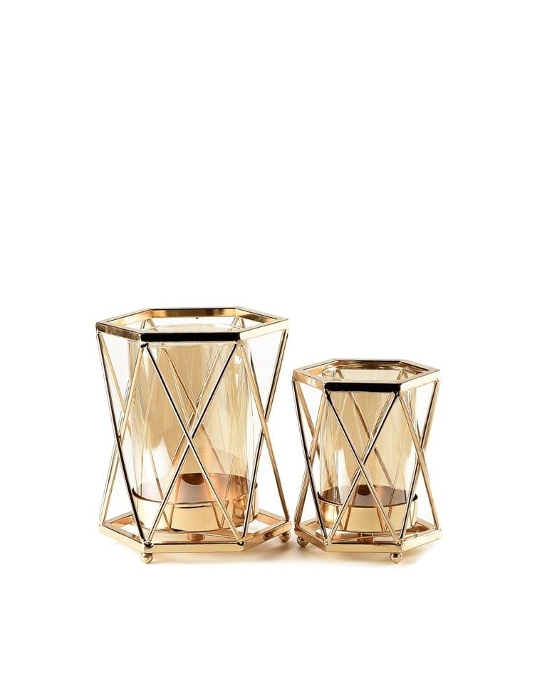 

Комплект стеклянных подсвечников REMY-DECOR Golden Bowl 18 см и 14 см в позолоченной оправе 2шт