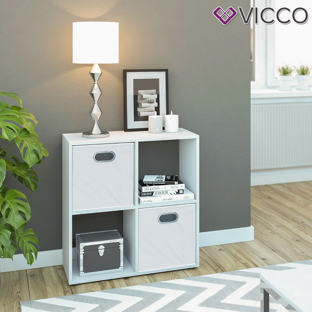

Шкаф стеллаж на 4 ячейки Vicco Tetra 72,8x70, белый