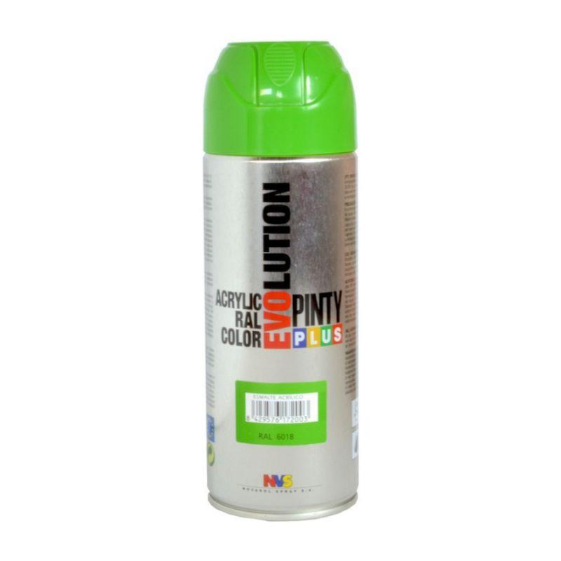 

Краска-аэрозоль акриловая PINTYPLUS Evolution Ral 6018 400 мл салатовый (8429576172003)