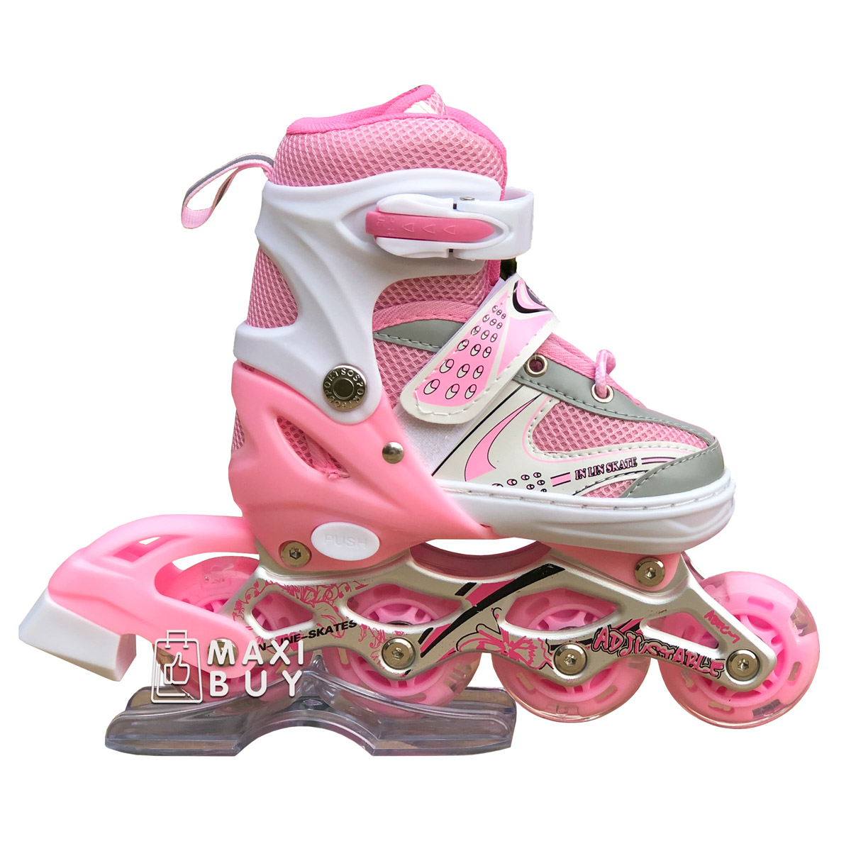 

Роликовые коньки раздвижные SkateX Happy Joy Led 28-33 Розовый