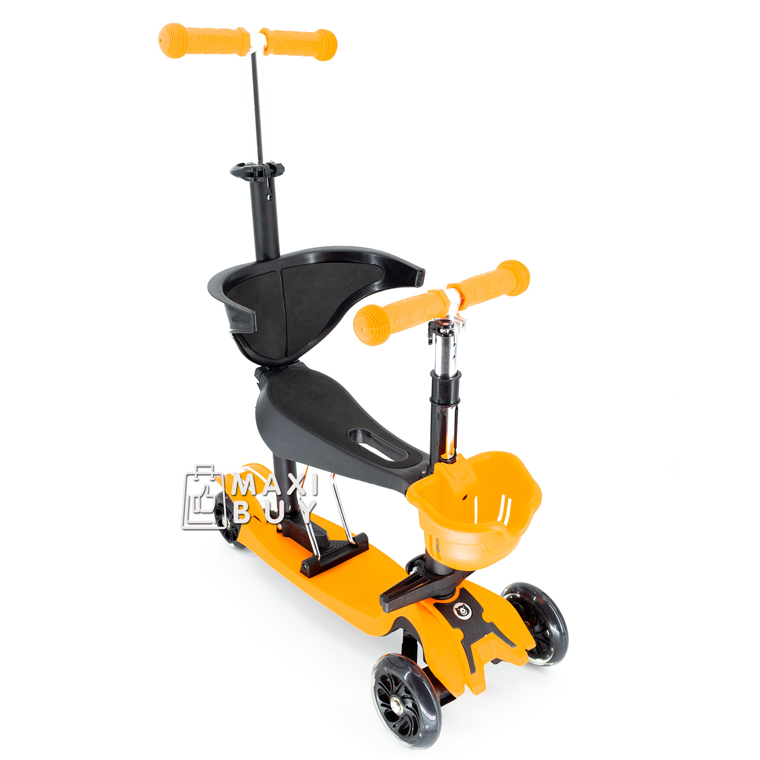 

Cамокат детский трехколесный ScooteX MiniKid оранжевый