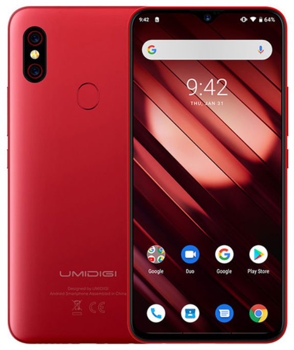 

Umidigi F1 Play 6/64 Gb red, 6.3", Helio P60, 3G, 4G, NFC