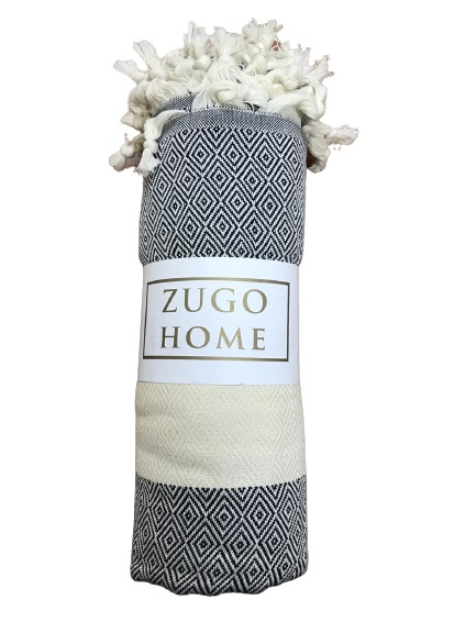 

Покрывало пештемаль Zugo Home Cizgili 200*240 см черный (ts-02553)