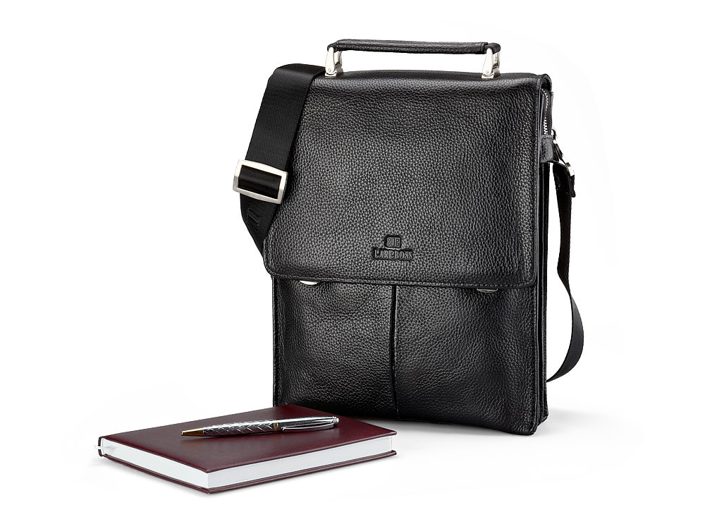 

Мужской портфель из натуральной кожи Lare Boss 49530-3 чёрный