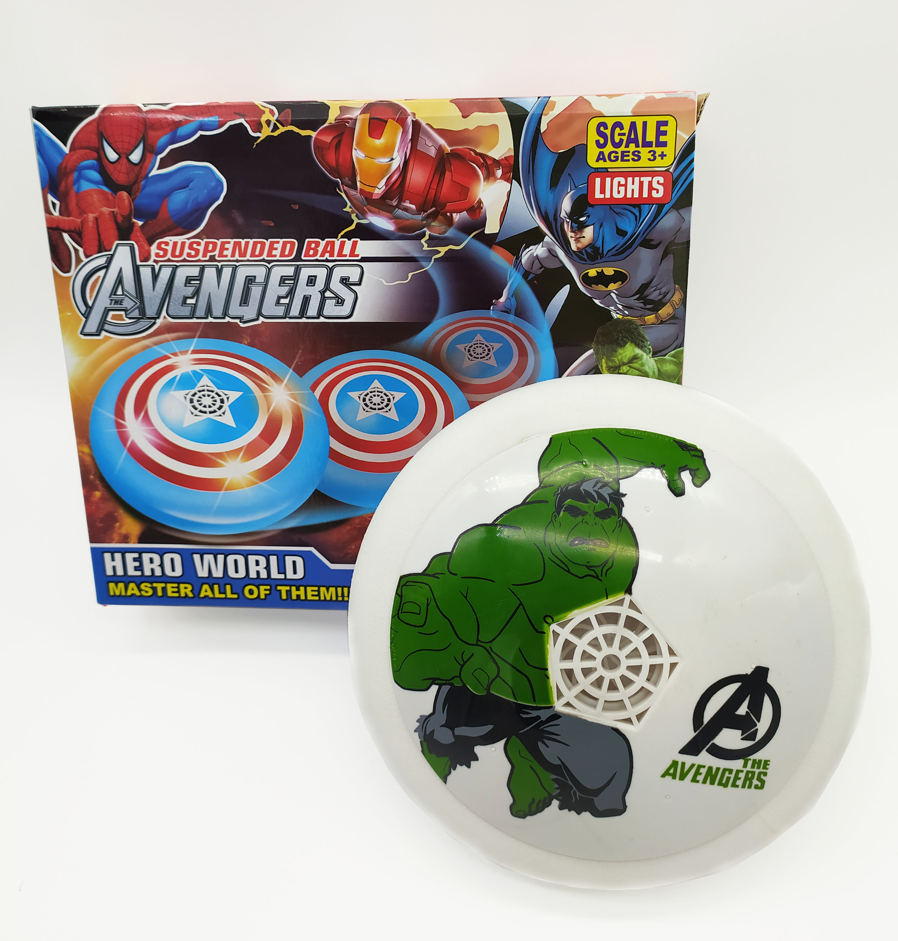 

Аэромяч Hoverball Avengers NBZ LED святящийся летающий мяч Аэрофутбол Халк 18 см