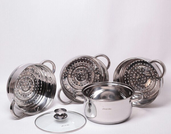 

Четырехуровневая пароварка из нержавеющей стали на 4.3 л Kamille (KM-5813-mg)