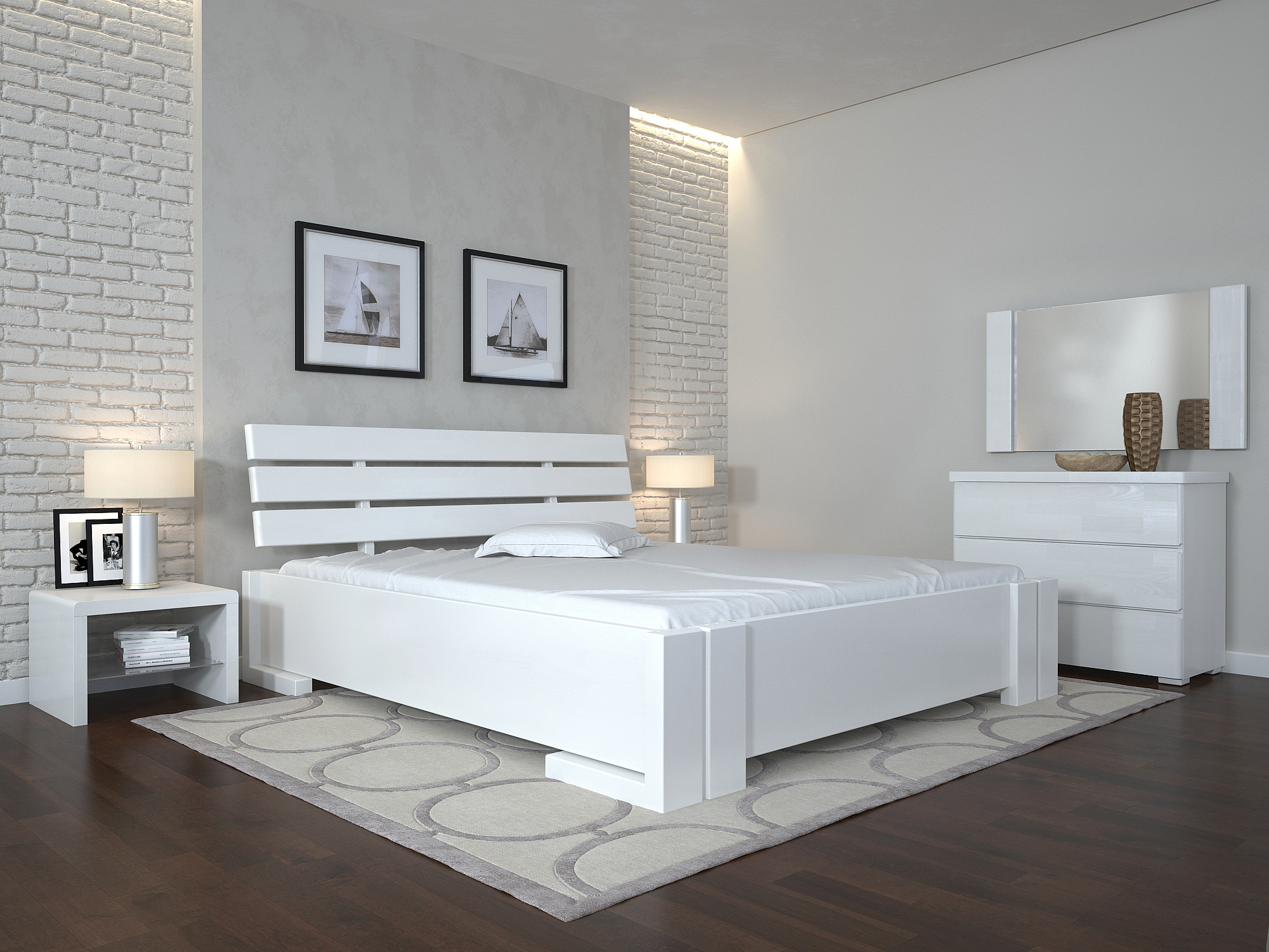 

Кровать Arbordrev Домино без ПМ (180*200) бук Белый